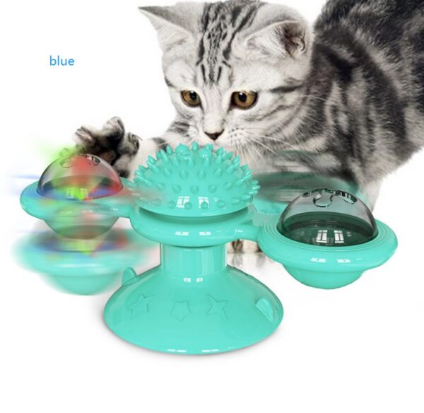 Cat Rotating Windmill Multi-Function Toys Itch Scratching Device Teeth Shining Toy - Image 8