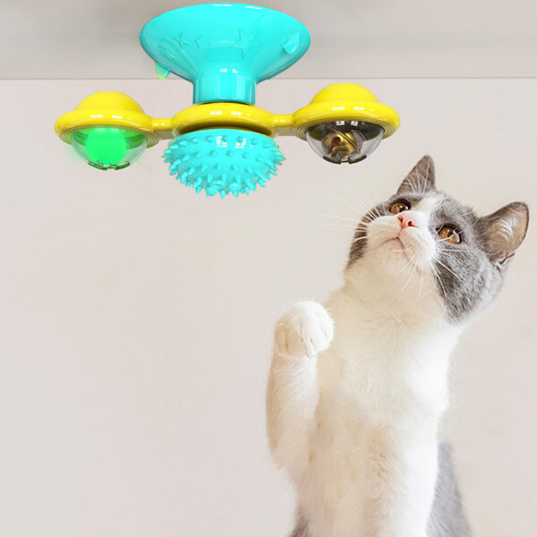 Cat Rotating Windmill Multi-Function Toys Itch Scratching Device Teeth Shining Toy - Image 9