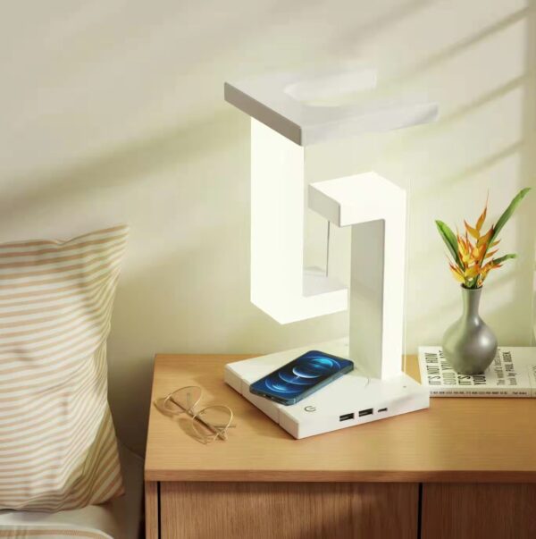 Creative Smartphone Wireless Charging Suspension Table Lamp Balance Lamp Floating For Home Bedroom - Image 2