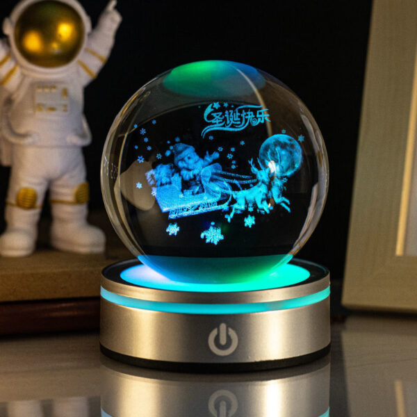 Creative 3D Inner Carving Luminous Crystal Ball Colorful Gradient Small Night Lamp Home Decorations Gifts Selection - Image 6