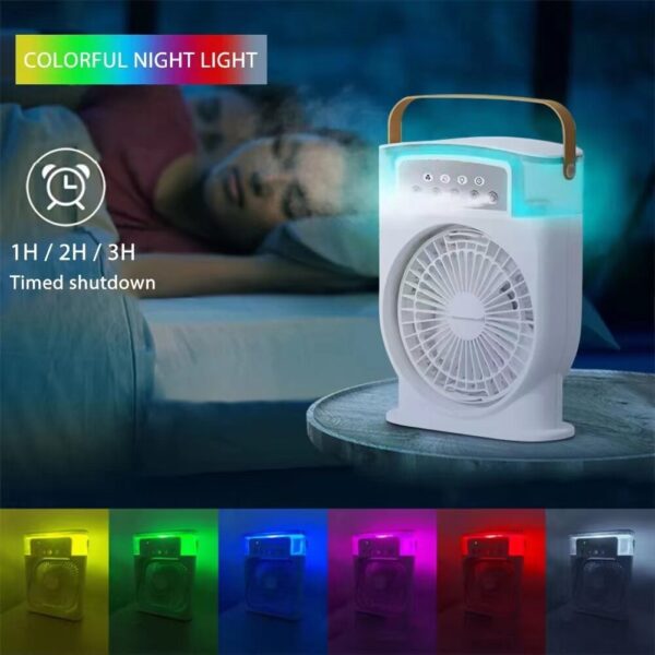 Portable USB Air Conditioner Cooling Fan With 5 Sprays 7 Color Light 600ML Water Tank Spray Mist Air Cooler Humidifiers - Image 6