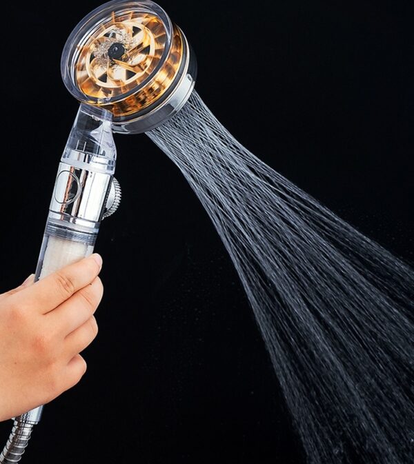 Pressurized Nozzle Turbo Shower Head One-Key Stop Water Saving High Pressure Shower Head Magic Water Line Bathroom Accessor - Image 7