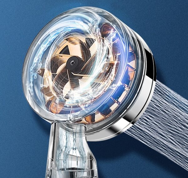 Pressurized Nozzle Turbo Shower Head One-Key Stop Water Saving High Pressure Shower Head Magic Water Line Bathroom Accessor - Image 3