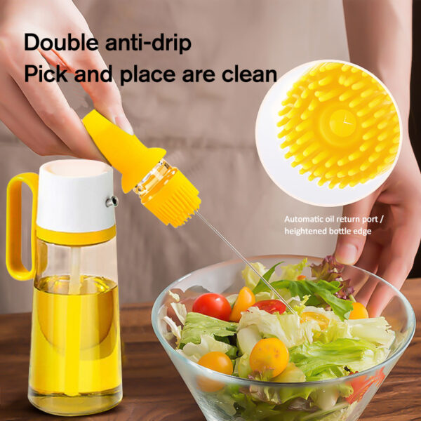 2 In 1 Oil Dispenser With Silicon Brush BBQ Oil Spray Glass Bottle Silicone For Barbecue Cooking Seasoning Bottle Kitchen Gadgets - Image 4