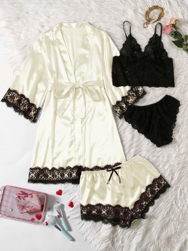 Artificial Silk Plus Size European And American Nightgown - Image 3