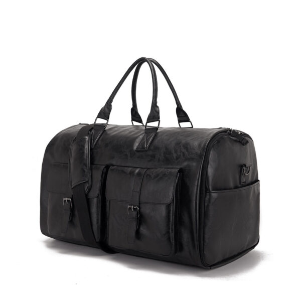 Travel Convenient Portable Garment Bag PU Leather Luggage Bag - Image 4