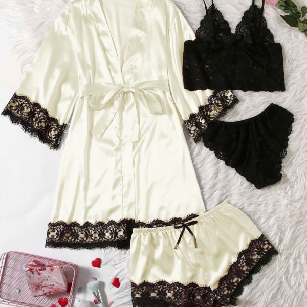 Artificial Silk Plus Size European And American Nightgown - Image 10